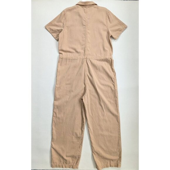 Oat New York Women's Utility Jumpsuit Cropped Leg Romper Size Small Tan - Picture 5 of 13
